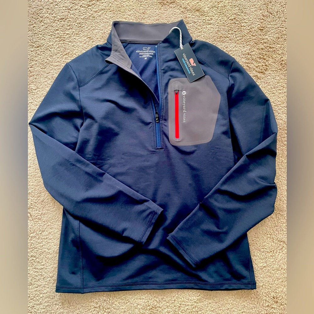 Vineyard Vines Men’s M Performance 3/4 Zip Sweatshirt - Navy